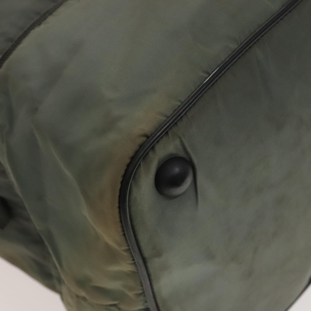 PRADA Sports Boston Bag Nylon Gray Silver Auth bs27925