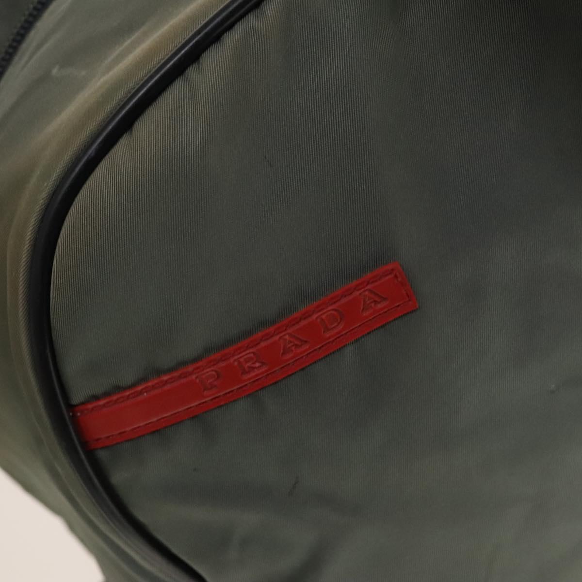 PRADA Sports Boston Bag Nylon Gray Silver Auth bs27925