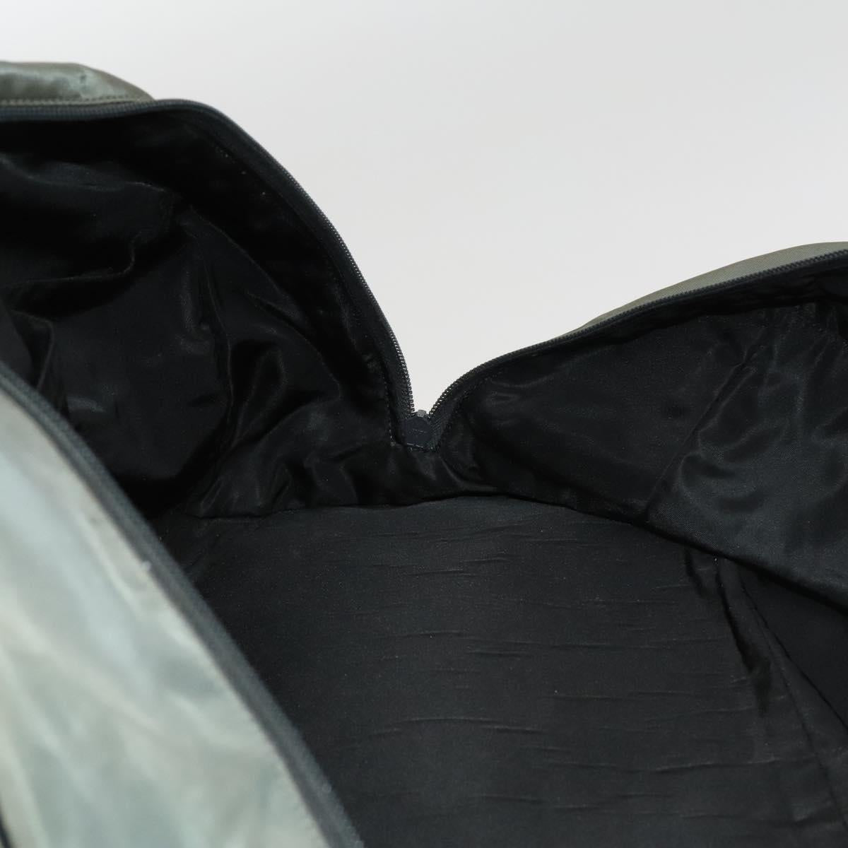 PRADA Sports Boston Bag Nylon Gray Silver Auth bs27925