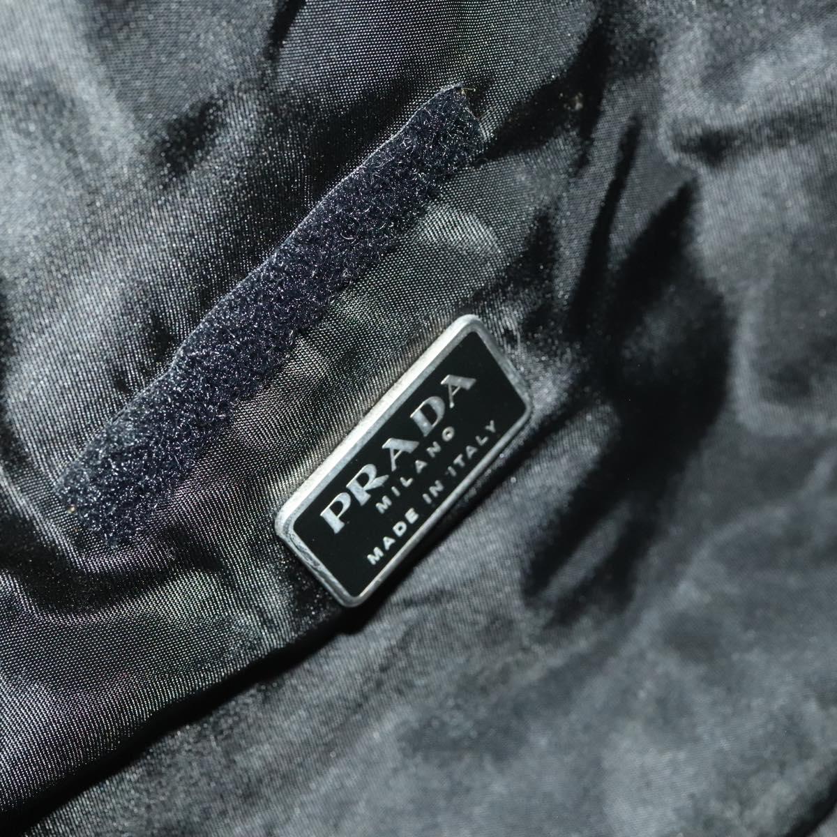 PRADA Sports Boston Bag Nylon Gray Silver Auth bs27925