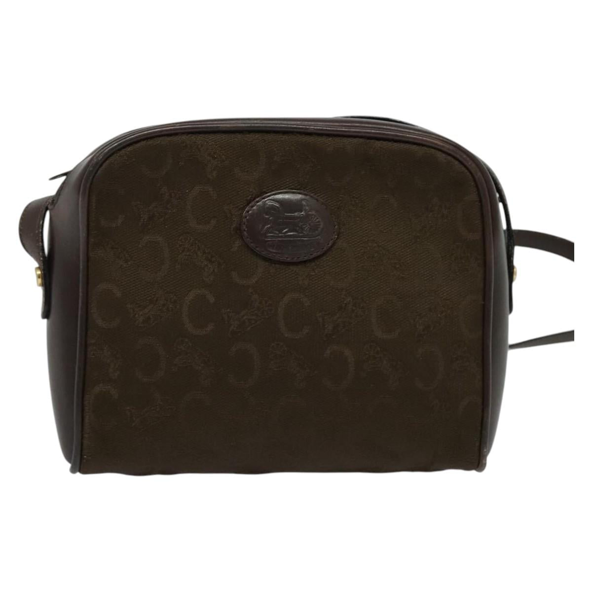 CELINE C Sulky Shoulder Bag Canvas Brown Gold Auth bs27936