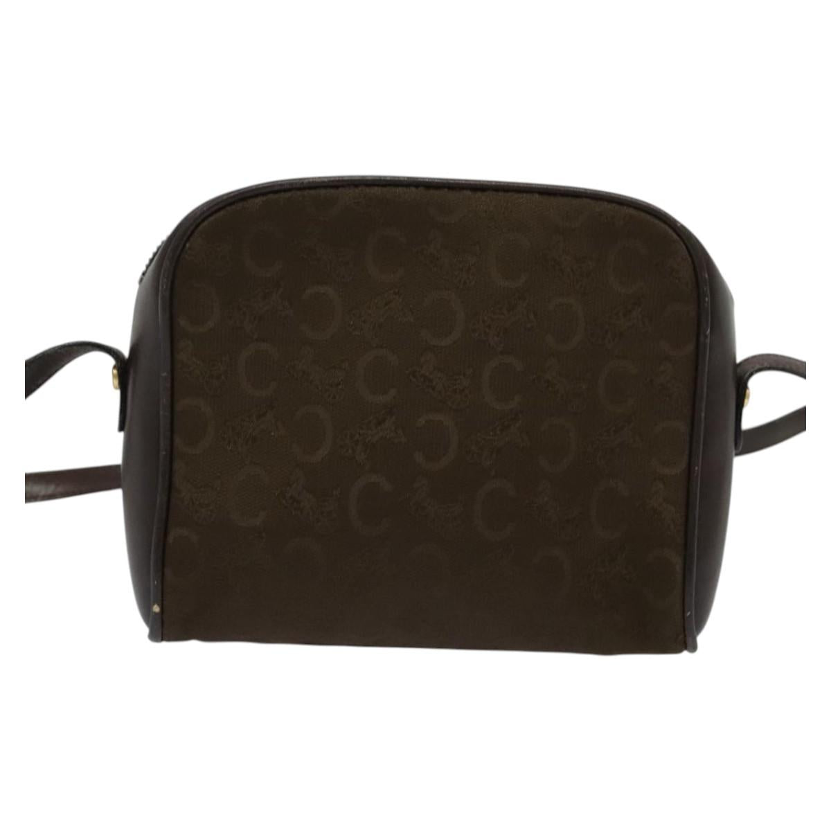 CELINE C Sulky Shoulder Bag Canvas Brown Gold Auth bs27936