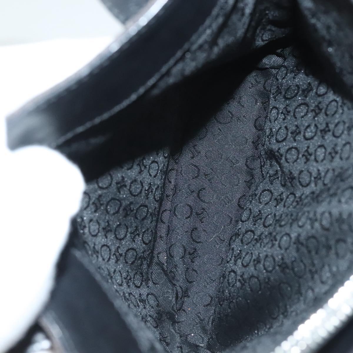 CELINE C Macadam Canvas Hand Bag Black Silver Auth bs27937