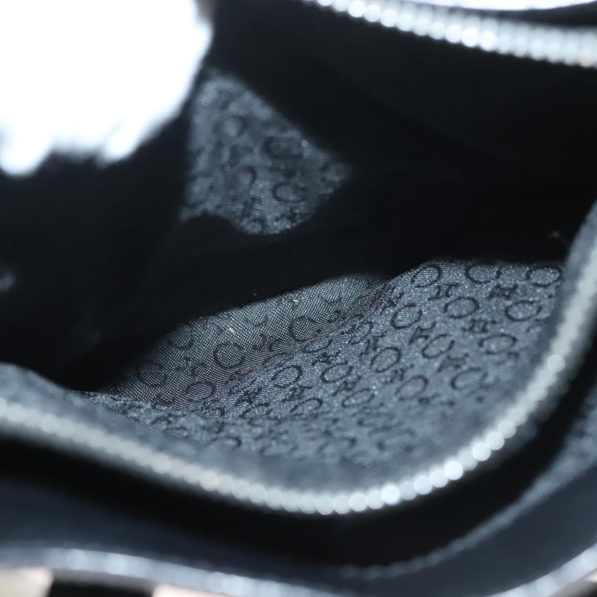 CELINE C Macadam Canvas Hand Bag Black Silver Auth bs27937