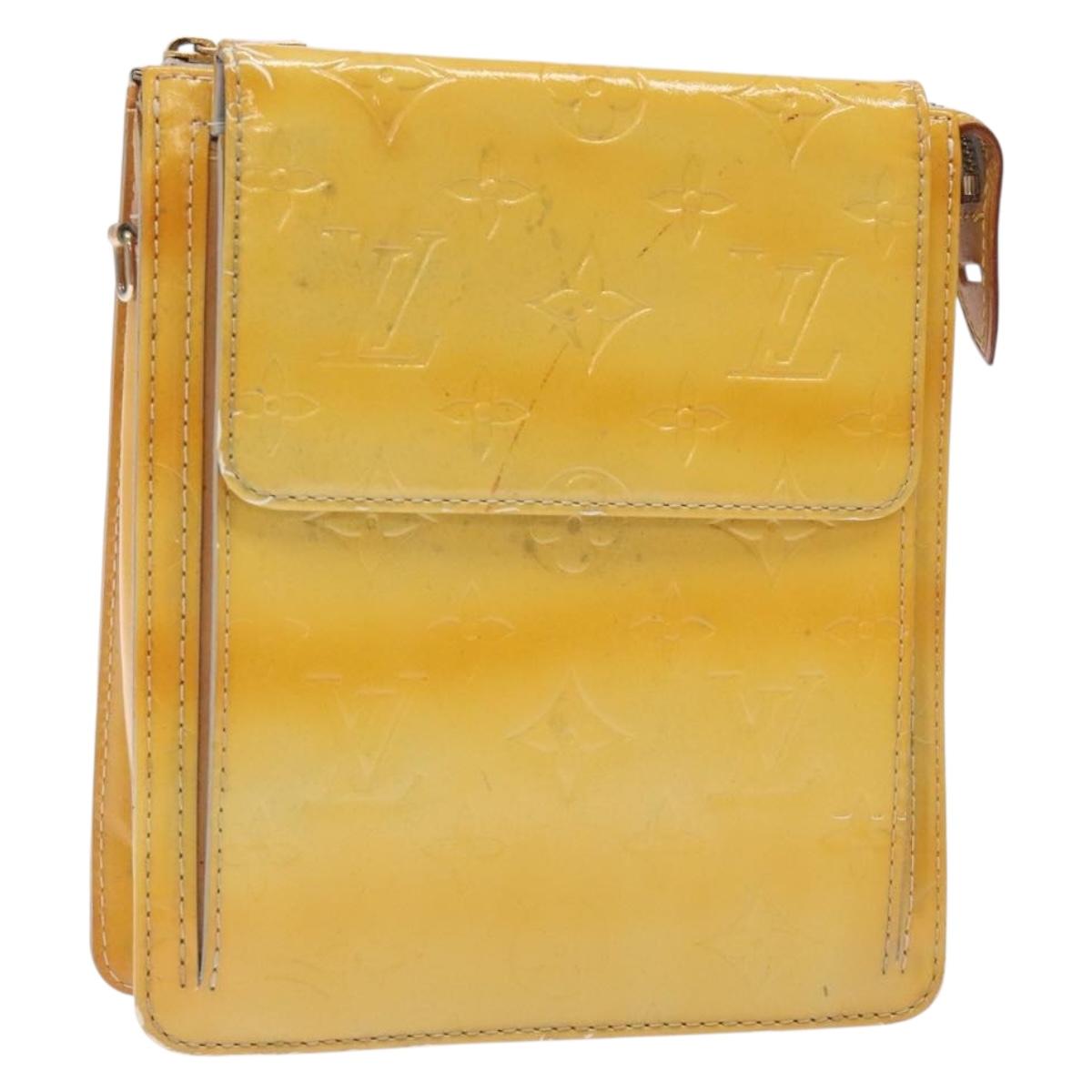 LOUIS VUITTON Monogram Vernis Motto Accessory Pouch Gris M91030 LV Auth bs27961