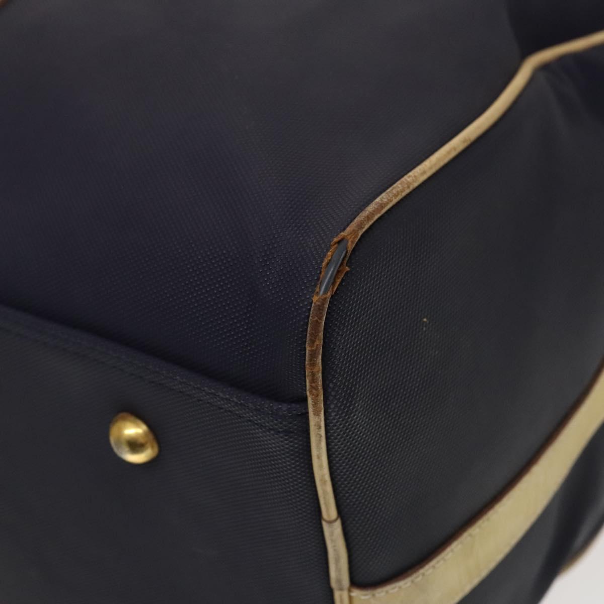 Christian Dior Sports Boston Bag Leather PVC 2way Navy Gold Auth bs27974