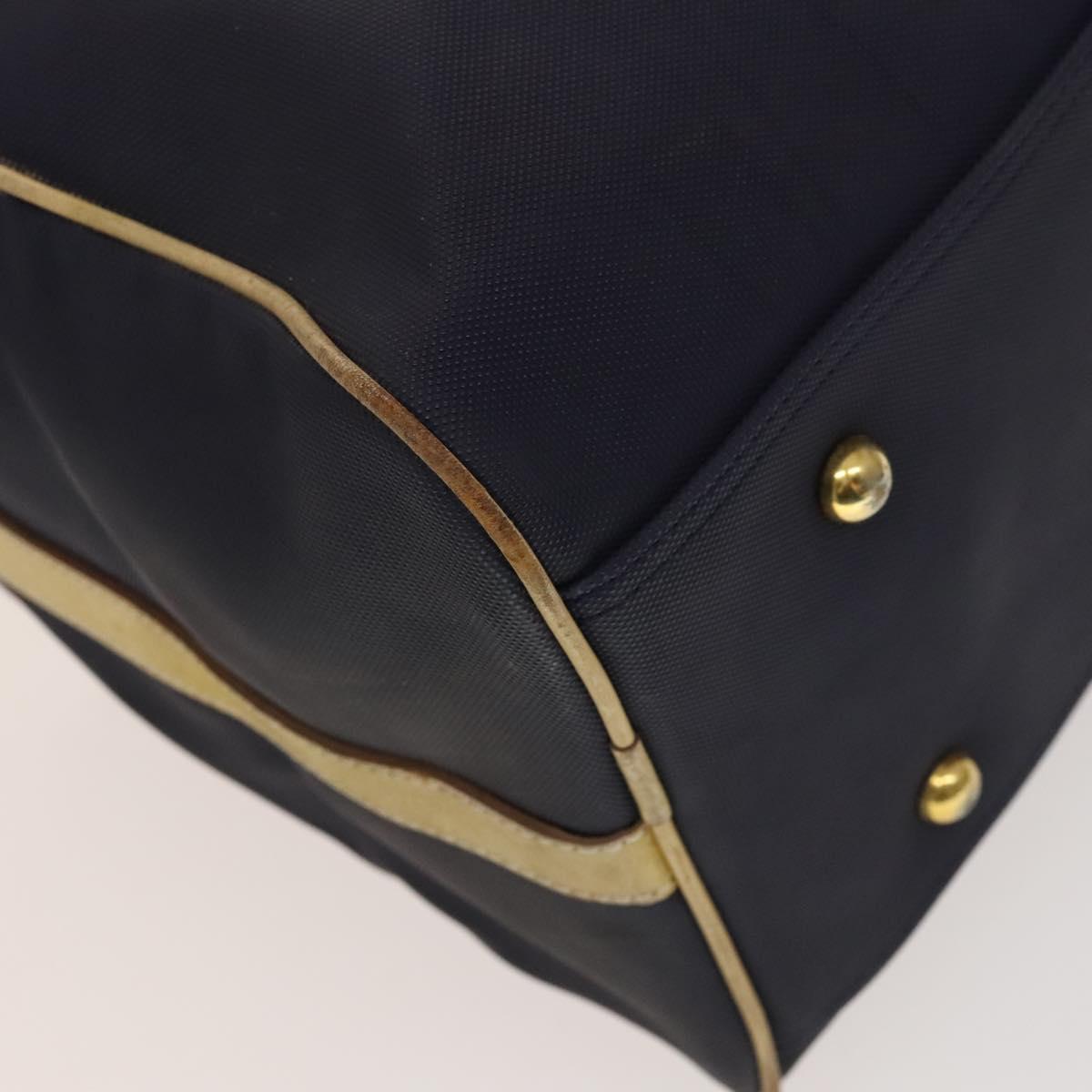 Christian Dior Sports Boston Bag Leather PVC 2way Navy Gold Auth bs27974