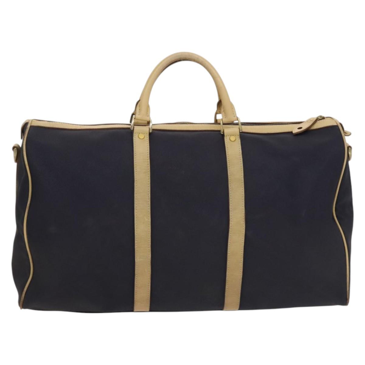Christian Dior Sports Boston Bag Leather PVC 2way Navy Gold Auth bs27974