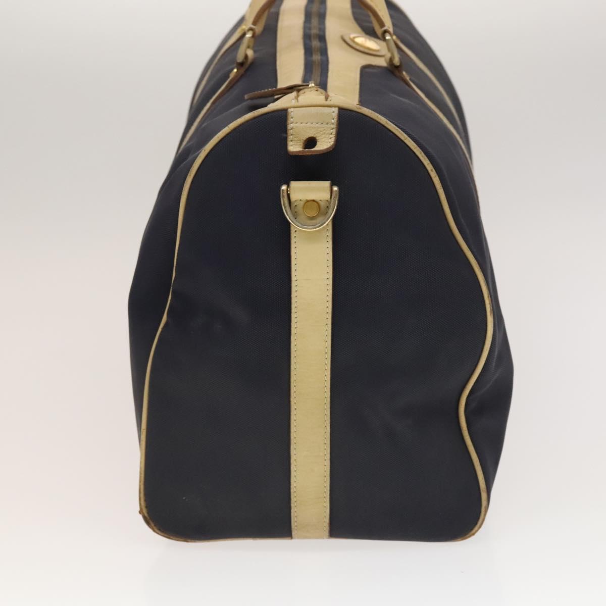 Christian Dior Sports Boston Bag Leather PVC 2way Navy Gold Auth bs27974