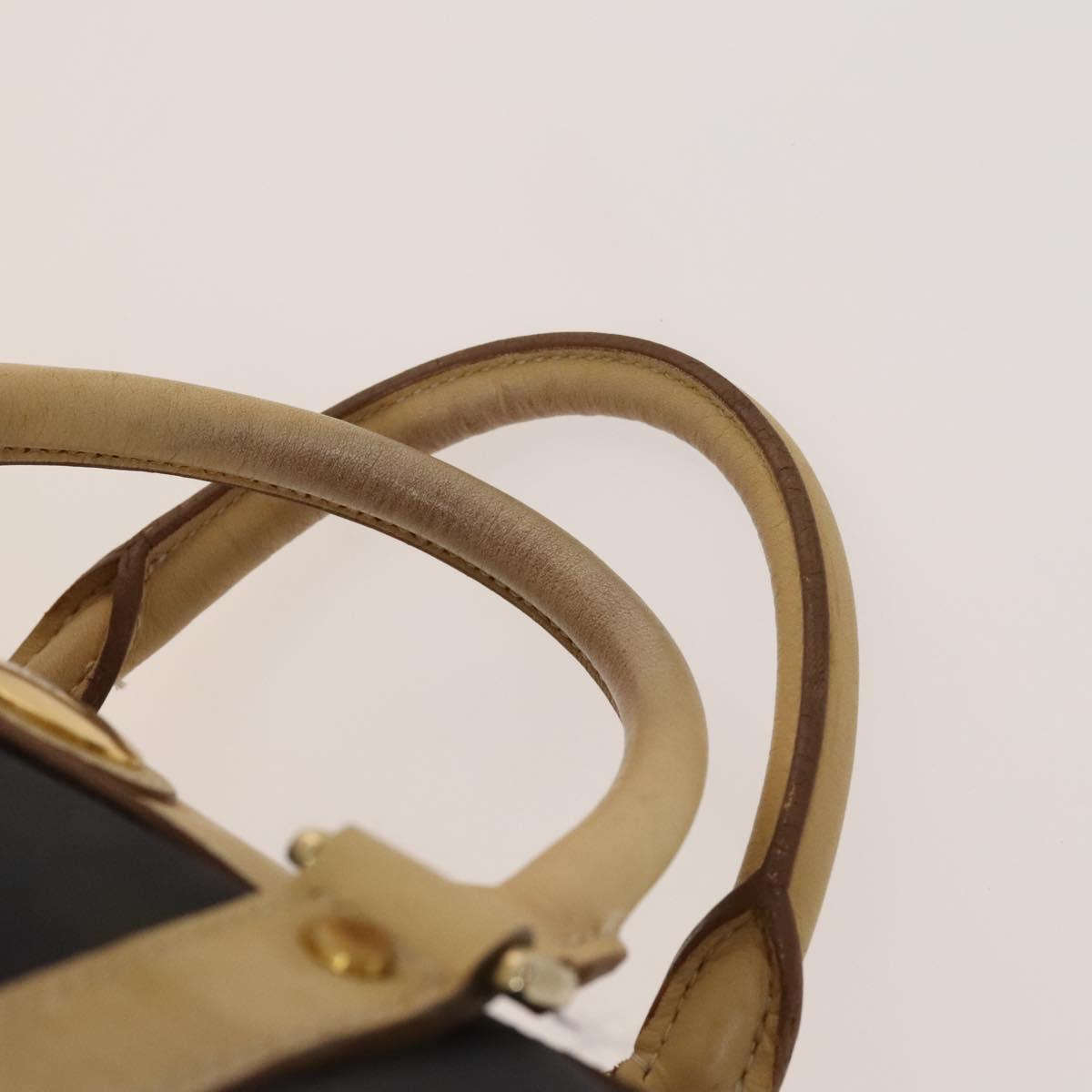 Christian Dior Sports Boston Bag Leather PVC 2way Navy Gold Auth bs27974