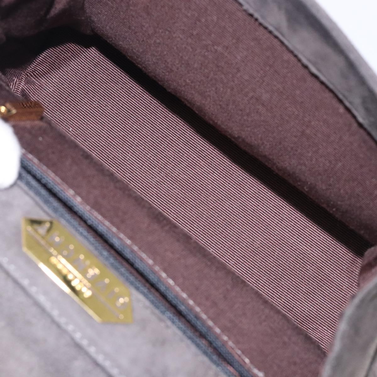 GIVENCHY Hand Bag Suede Gray Gold Auth bs27976