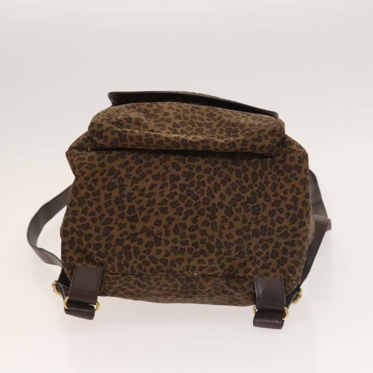 BOTTEGA VENETA Backpack Nylon Brown Gold Auth bs27978