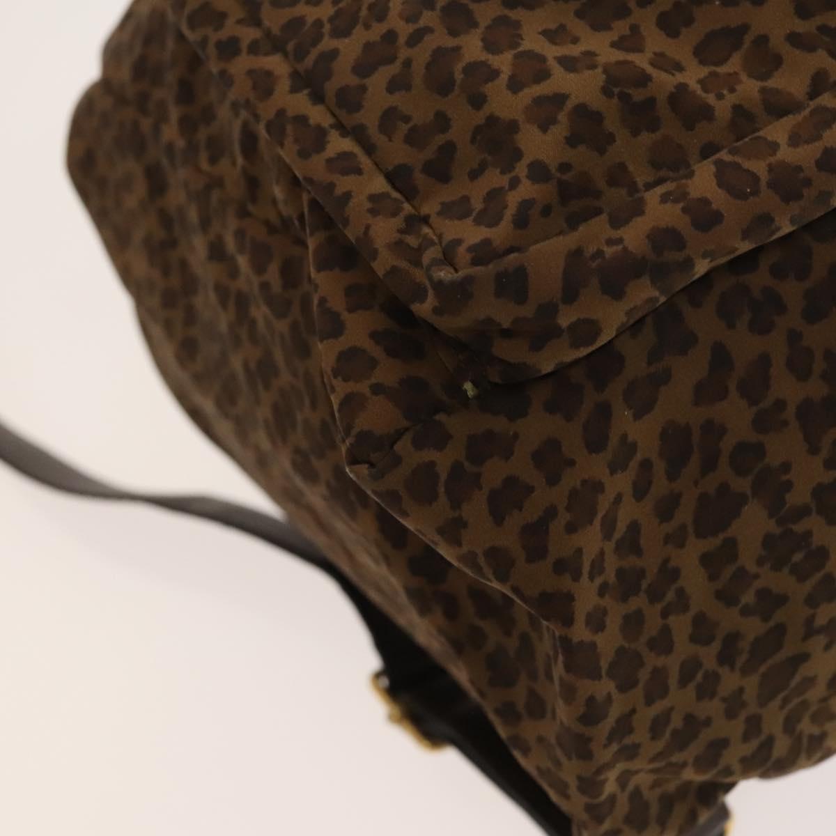 BOTTEGA VENETA Backpack Nylon Brown Gold Auth bs27978