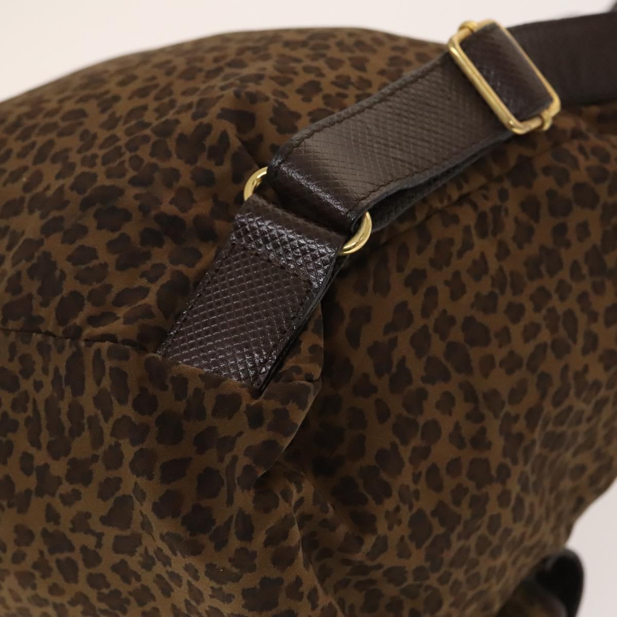 BOTTEGA VENETA Backpack Nylon Brown Gold Auth bs27978