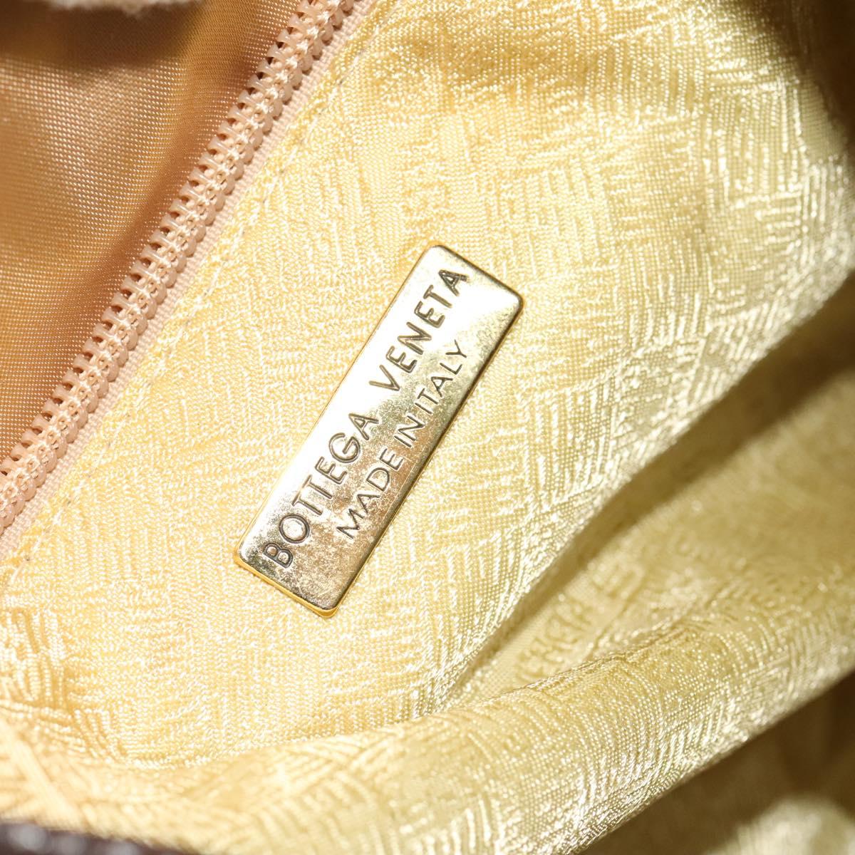 BOTTEGA VENETA Backpack Nylon Brown Gold Auth bs27978