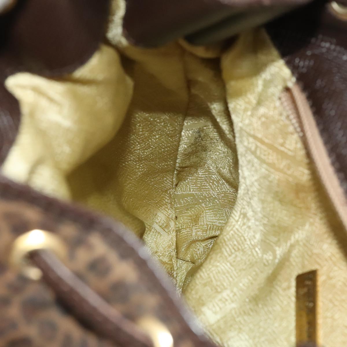 BOTTEGA VENETA Backpack Nylon Brown Gold Auth bs27978