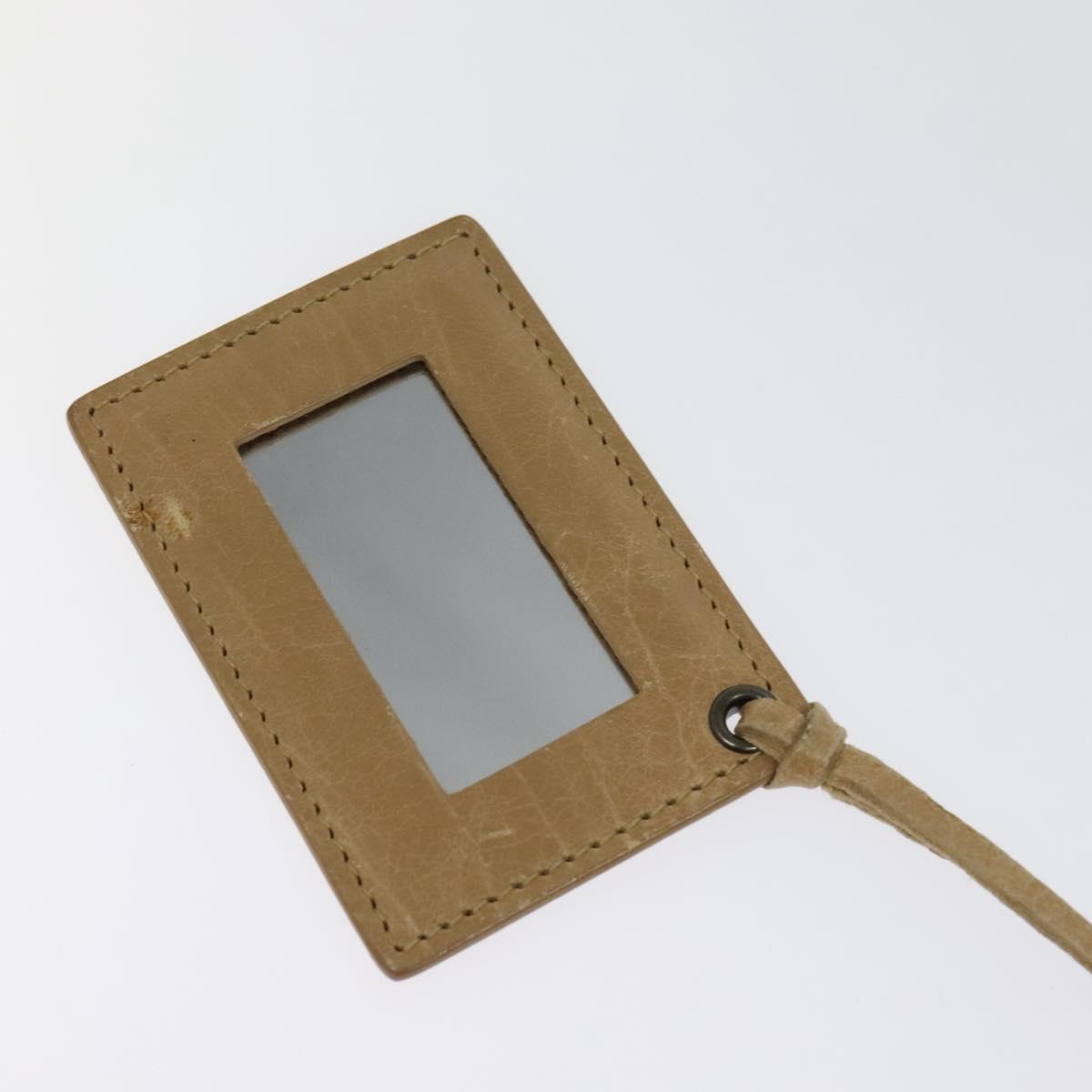 BALENCIAGA Classic Flat Shoulder Bag Leather Beige Auth bs27986