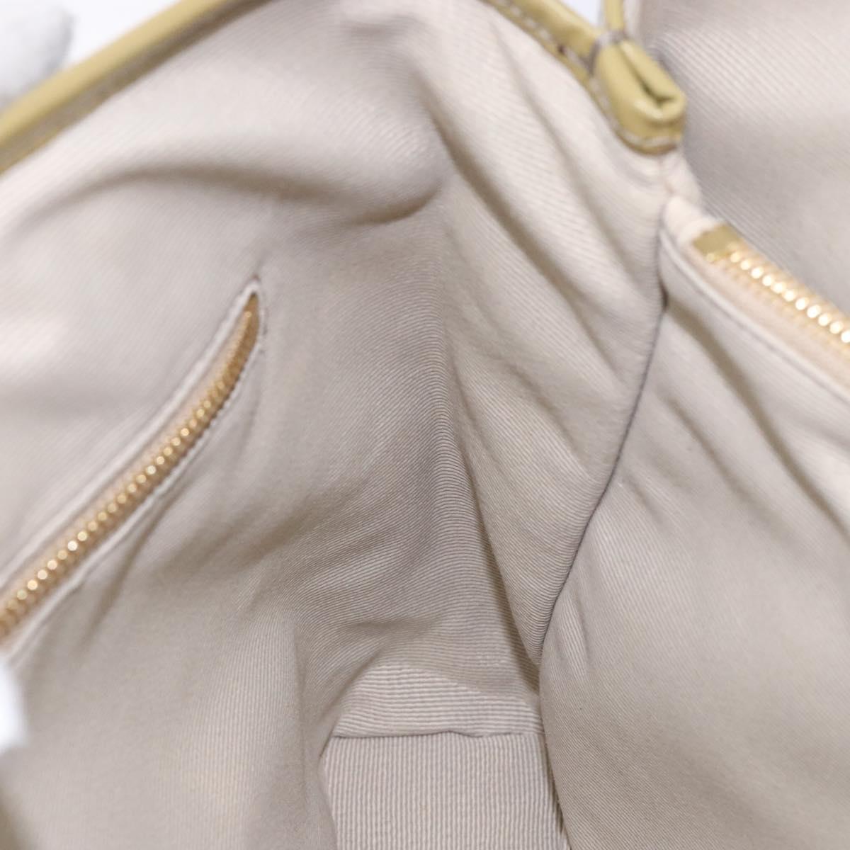 Salvatore Ferragamo Vala Hand Bag Leather Gray Gold Auth bs27995