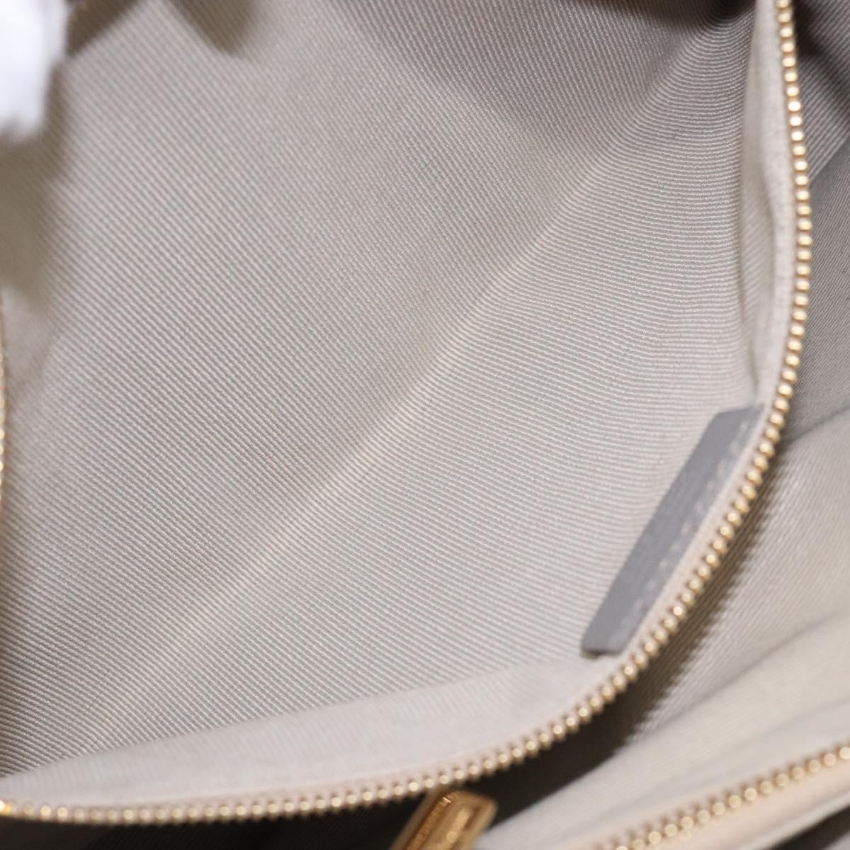 Salvatore Ferragamo Vala Hand Bag Leather Gray Gold Auth bs27995