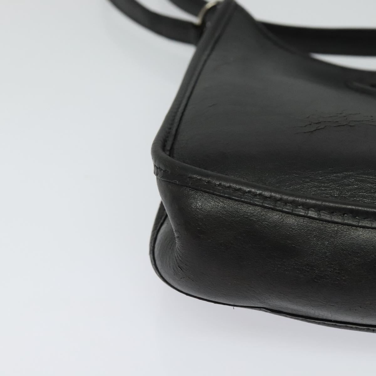 HERMES Vespa TPM Shoulder Bag Leather Black Auth bs27999