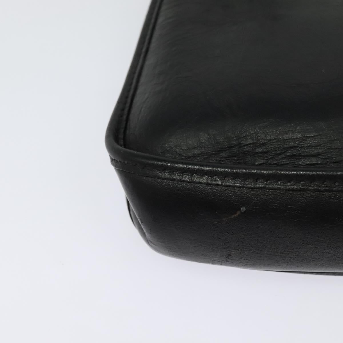 HERMES Vespa TPM Shoulder Bag Leather Black Auth bs27999