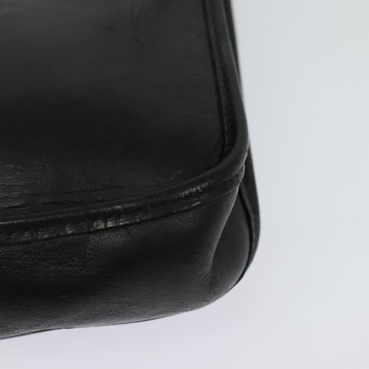 HERMES Vespa TPM Shoulder Bag Leather Black Auth bs27999