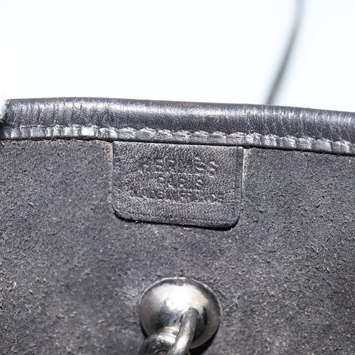 HERMES Vespa TPM Shoulder Bag Leather Black Auth bs27999