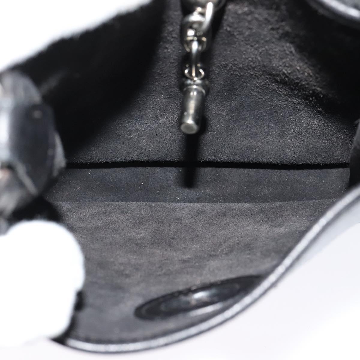 HERMES Vespa TPM Shoulder Bag Leather Black Auth bs27999