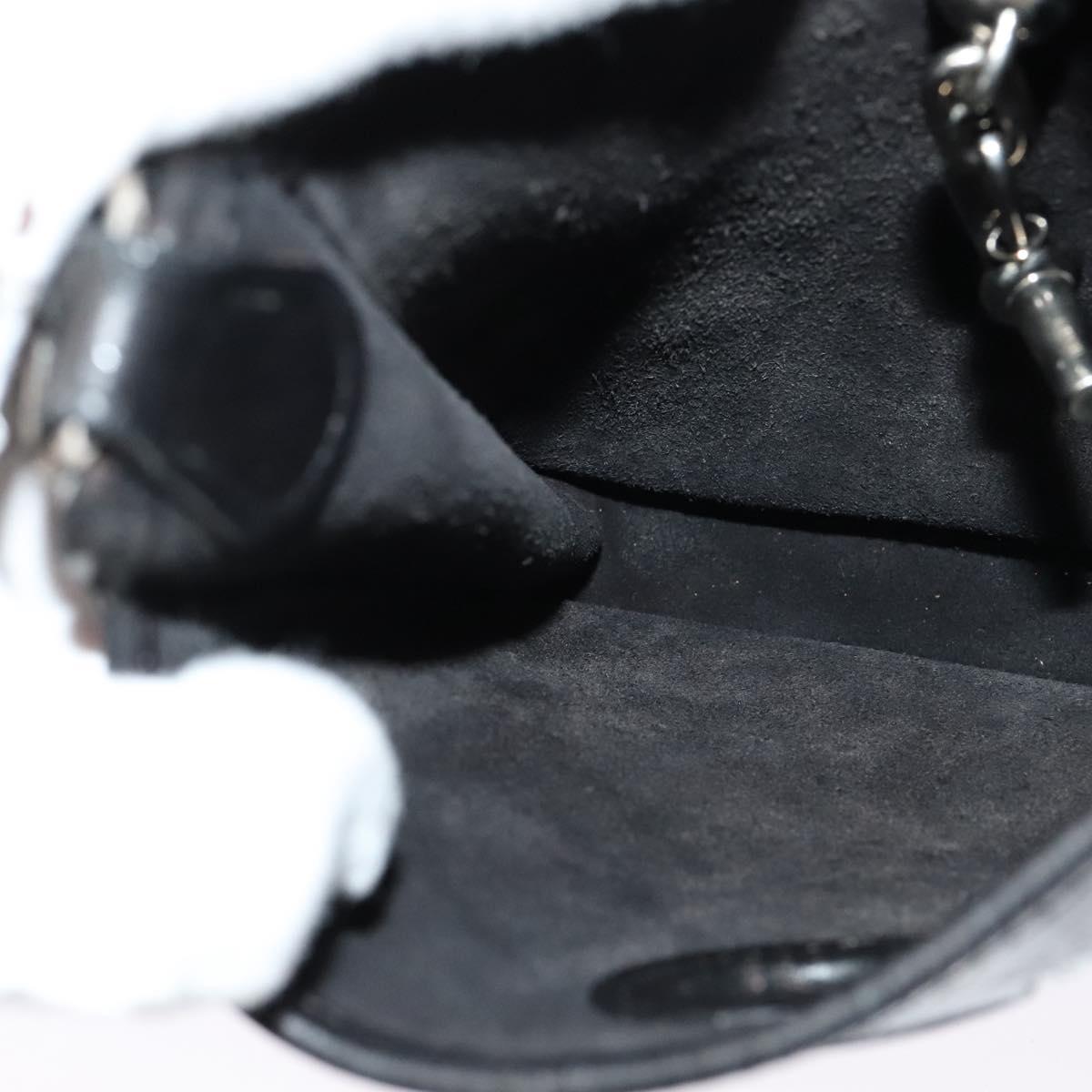 HERMES Vespa TPM Shoulder Bag Leather Black Auth bs27999