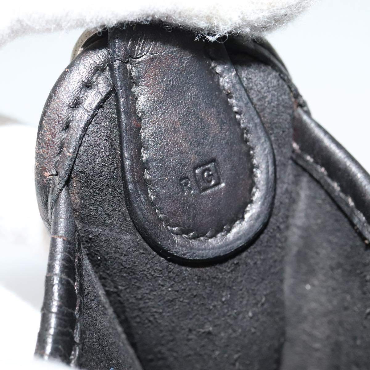 HERMES Vespa TPM Shoulder Bag Leather Black Auth bs27999