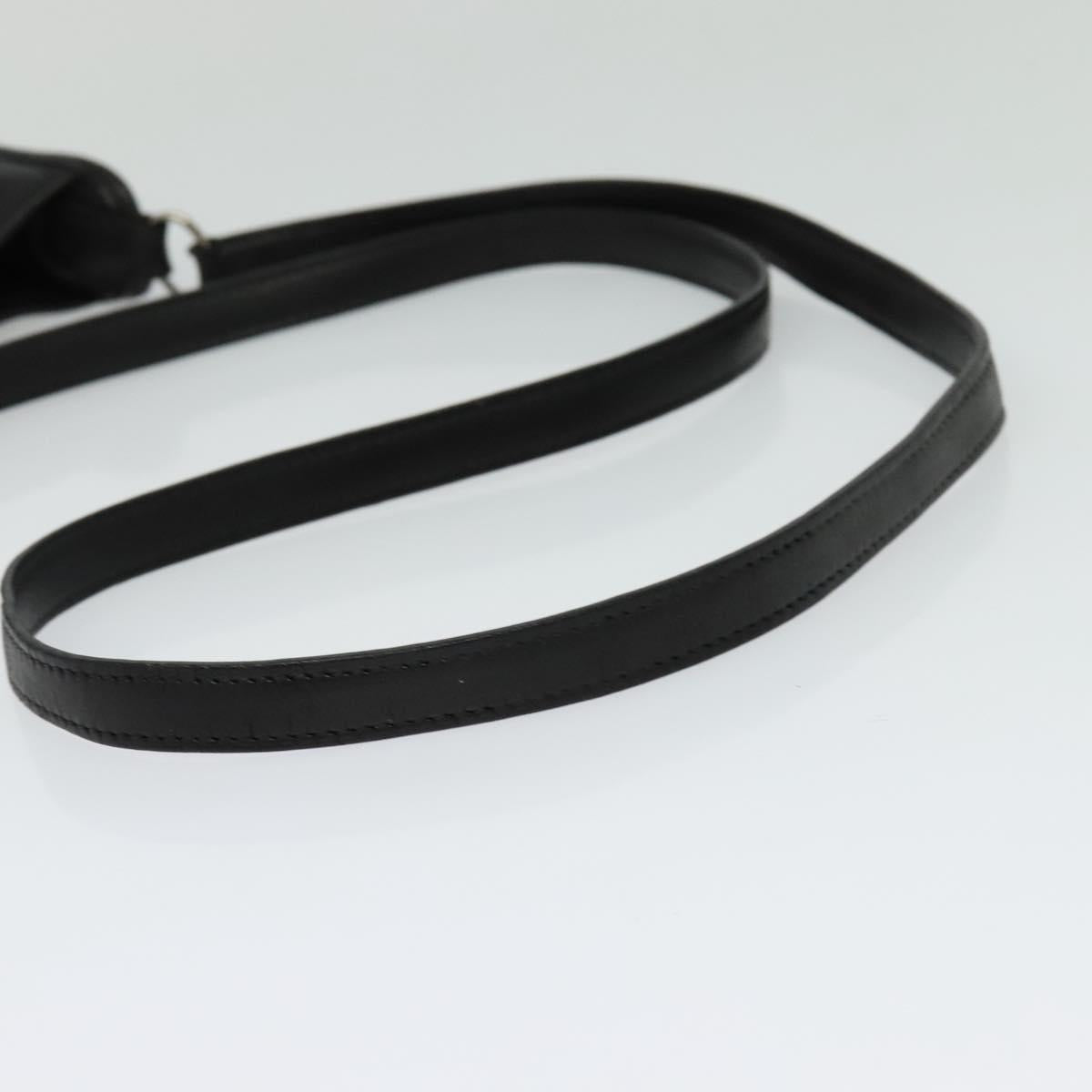 HERMES Vespa TPM Shoulder Bag Leather Black Auth bs27999