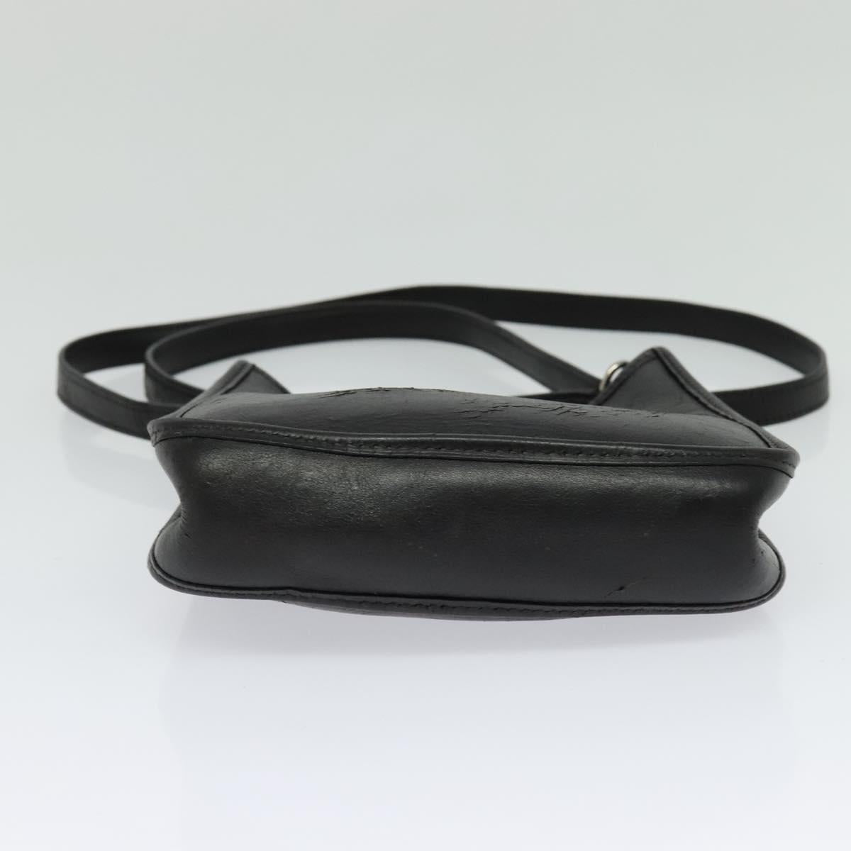 HERMES Vespa TPM Shoulder Bag Leather Black Auth bs27999