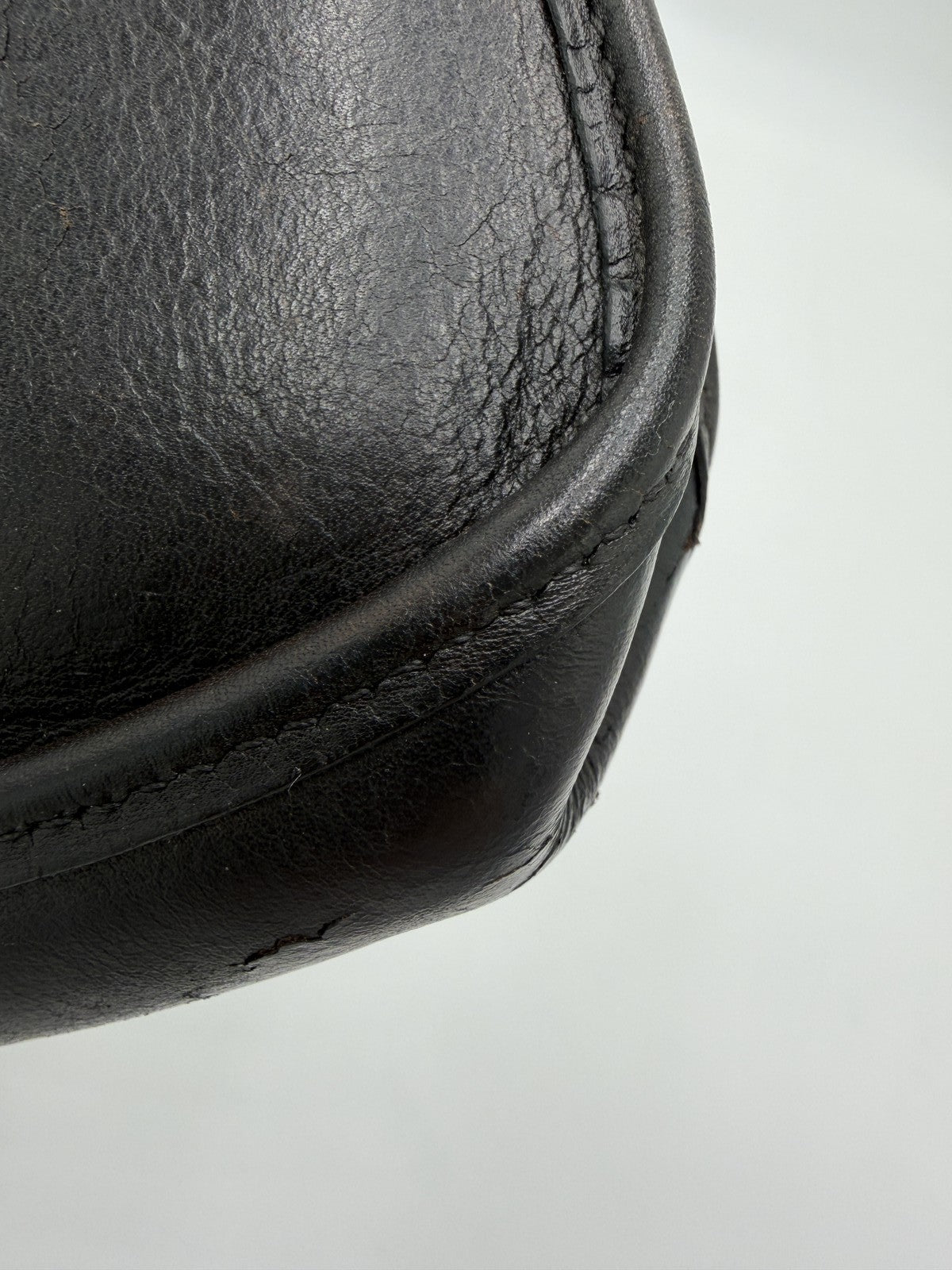 HERMES Vespa TPM Shoulder Bag Leather Black Auth bs27999