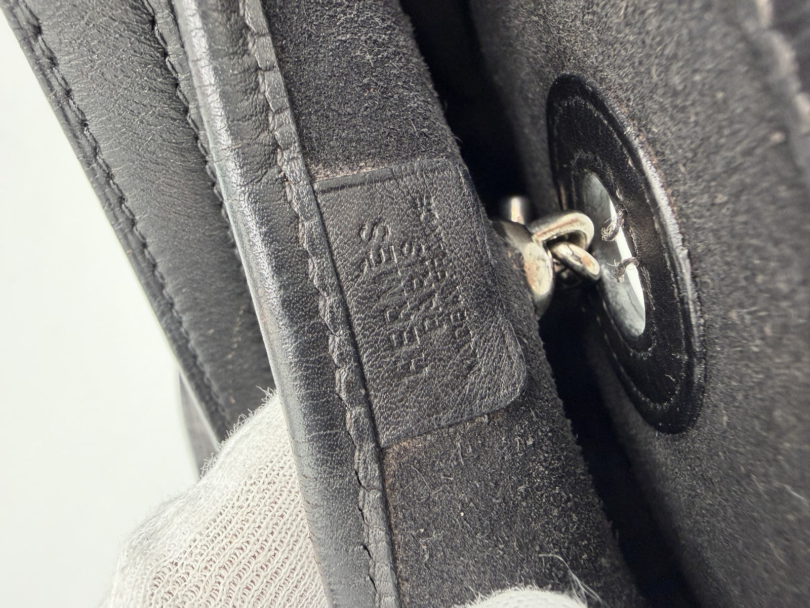 HERMES Vespa TPM Shoulder Bag Leather Black Auth bs27999