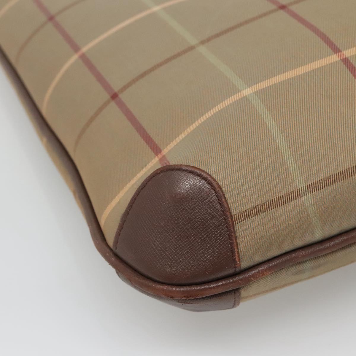 Burberrys Nova Check Tote Bag Canvas Beige Gold Auth bs28014