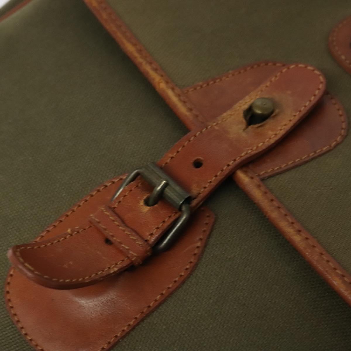 Burberrys Shoulder Bag Canvas Khaki Auth bs28018