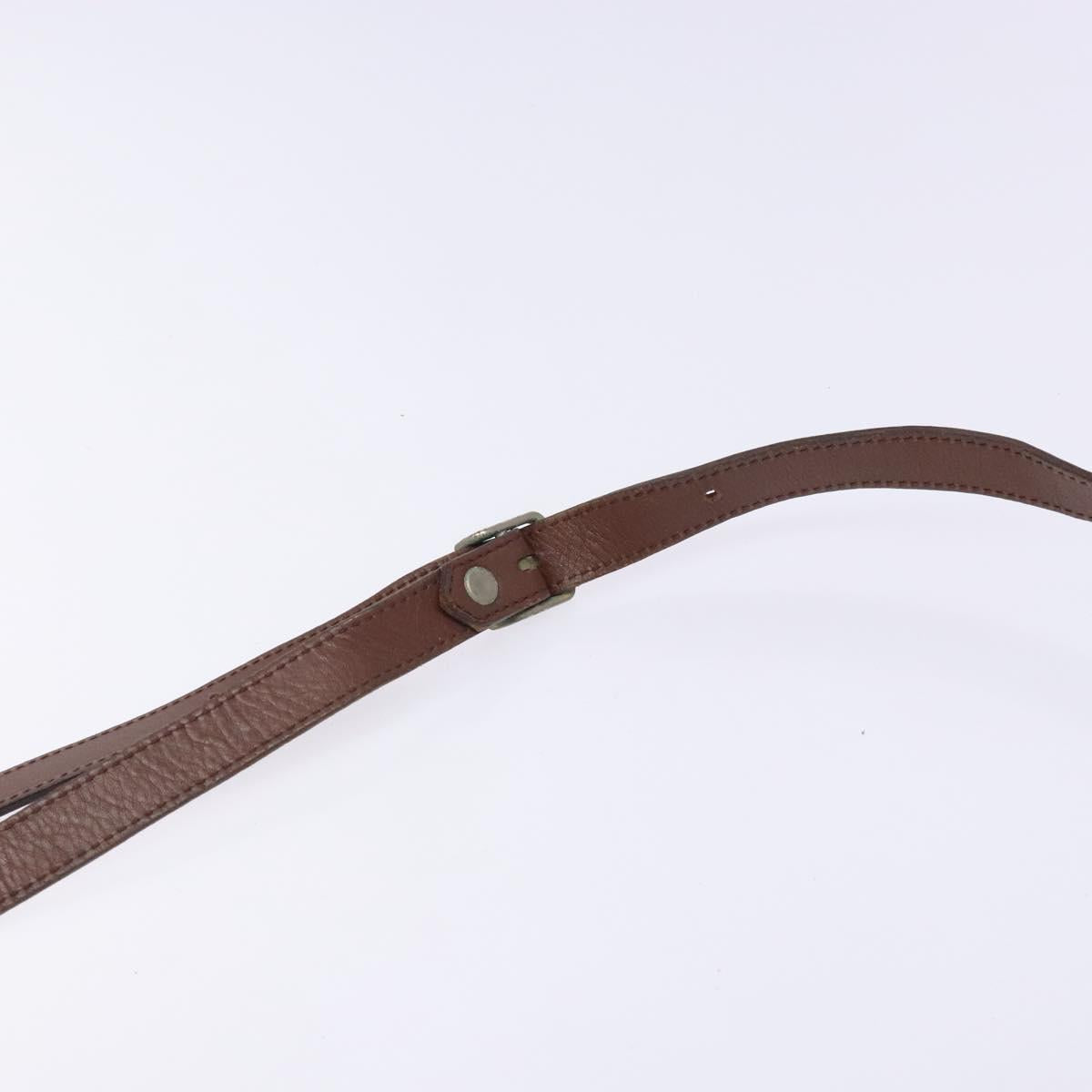 Burberrys Shoulder Bag Leather Brown Gold Auth bs28021