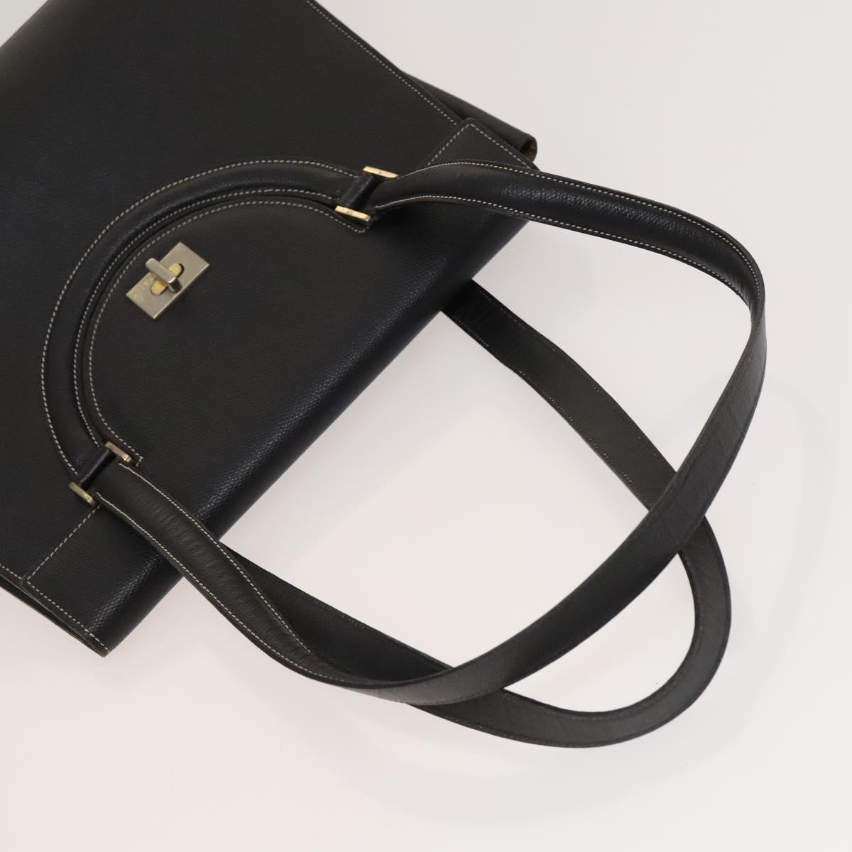 BALLY Tote Bag Leather 2Set Black Brown Auth bs28036