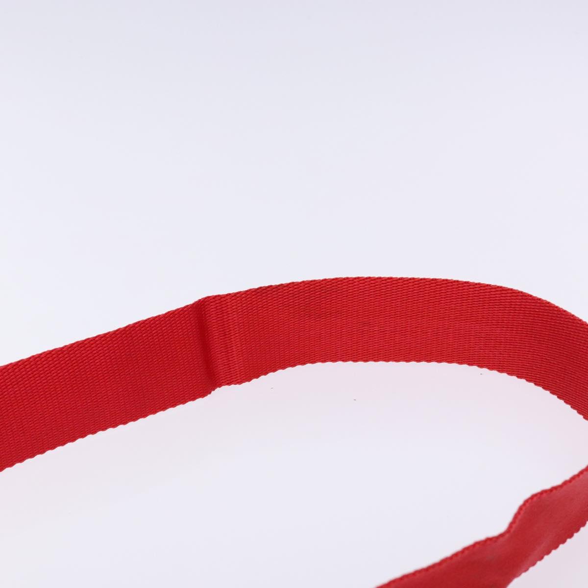 PRADA Shoulder Bag Nylon Red Silver Auth bs28053