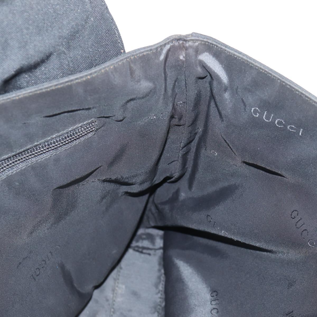 GUCCI Shoulder Bag Nylon Black Silver 019.0308 Auth bs28077