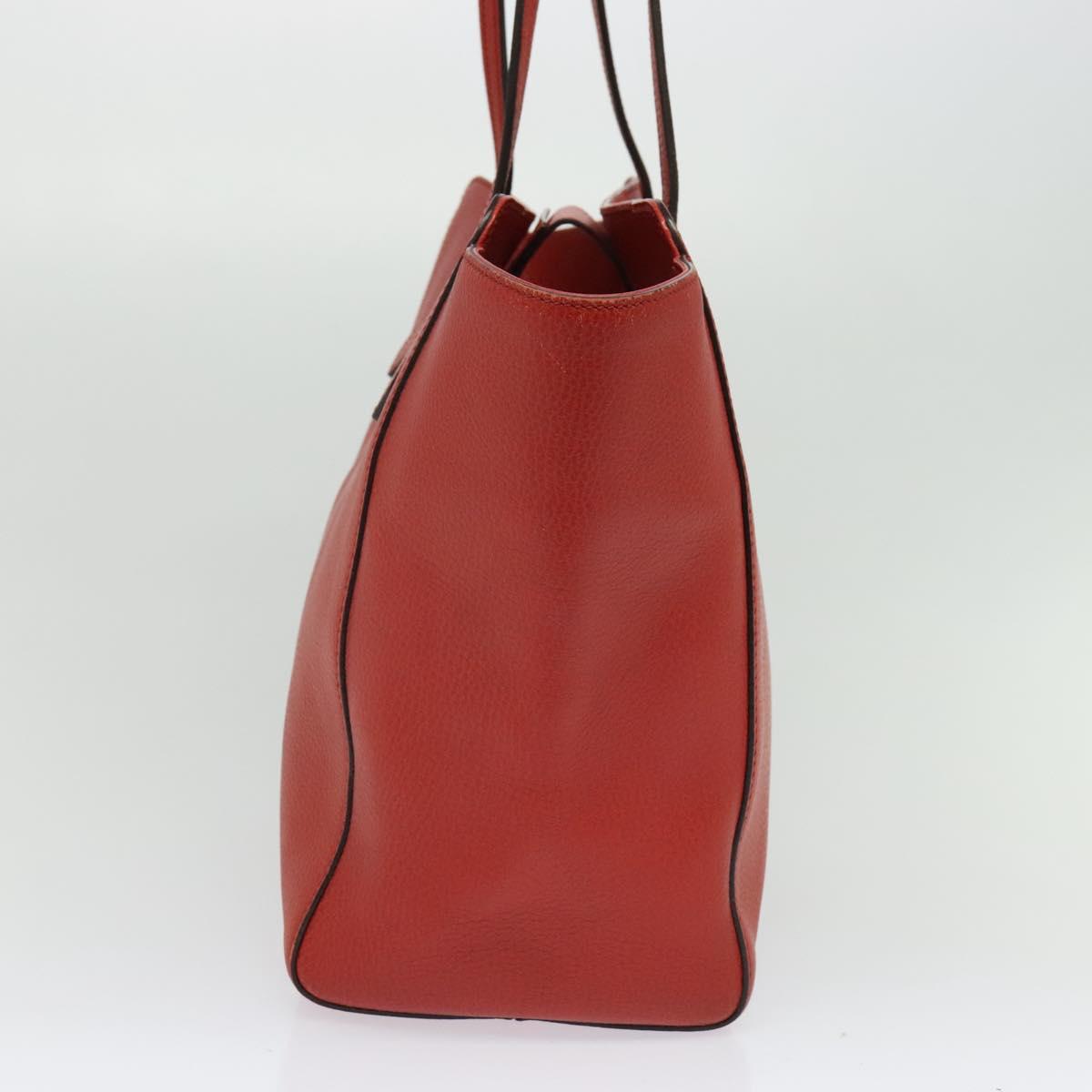 GUCCI Tote Bag Leather Red Gold 354397. Auth bs28080
