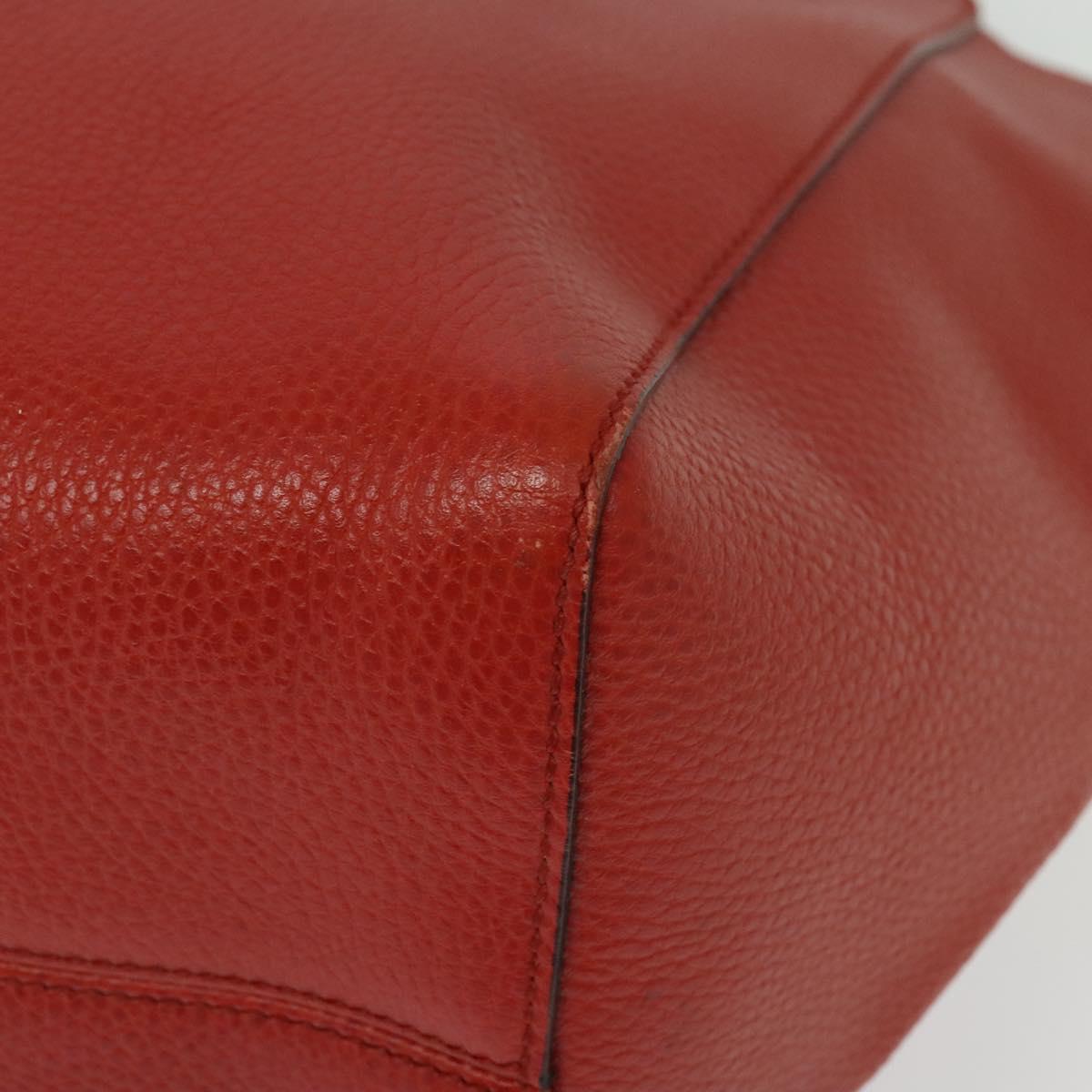 GUCCI Tote Bag Leather Red Gold 354397. Auth bs28080