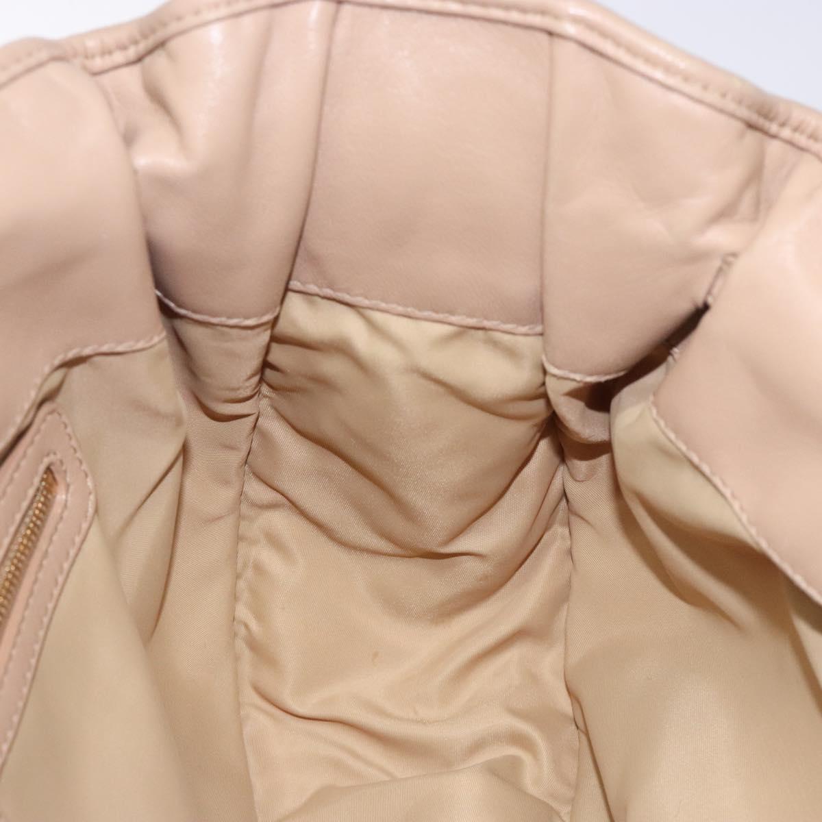 Christian Dior Canage Hand Bag Nylon Beige Gold Auth bs28087