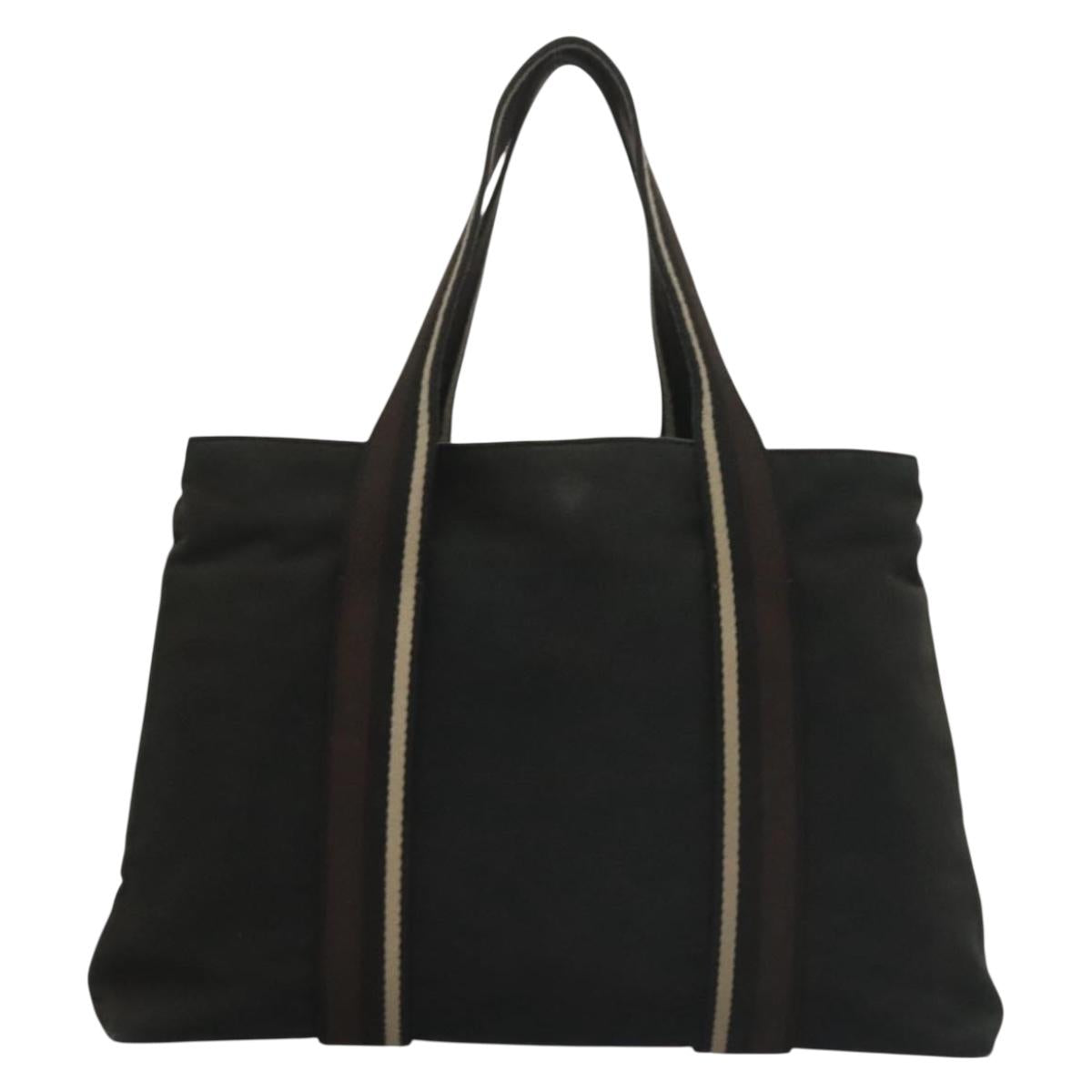 HERMES Toroca Horizontal PM Hand Bag Canvas Black Auth bs28113