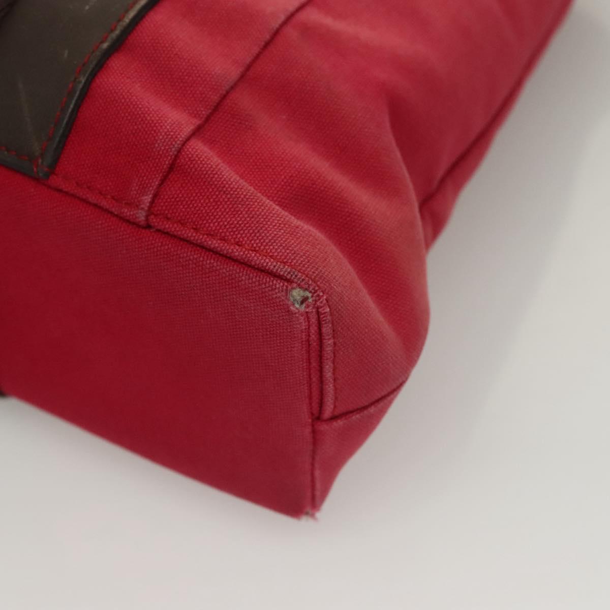 HERMES Toroca Horizontal PM Hand Bag Canvas Red Auth bs28114