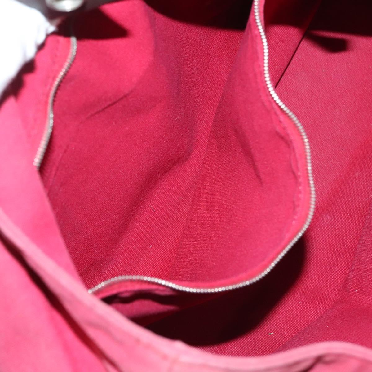 HERMES Toroca Horizontal PM Hand Bag Canvas Red Auth bs28114