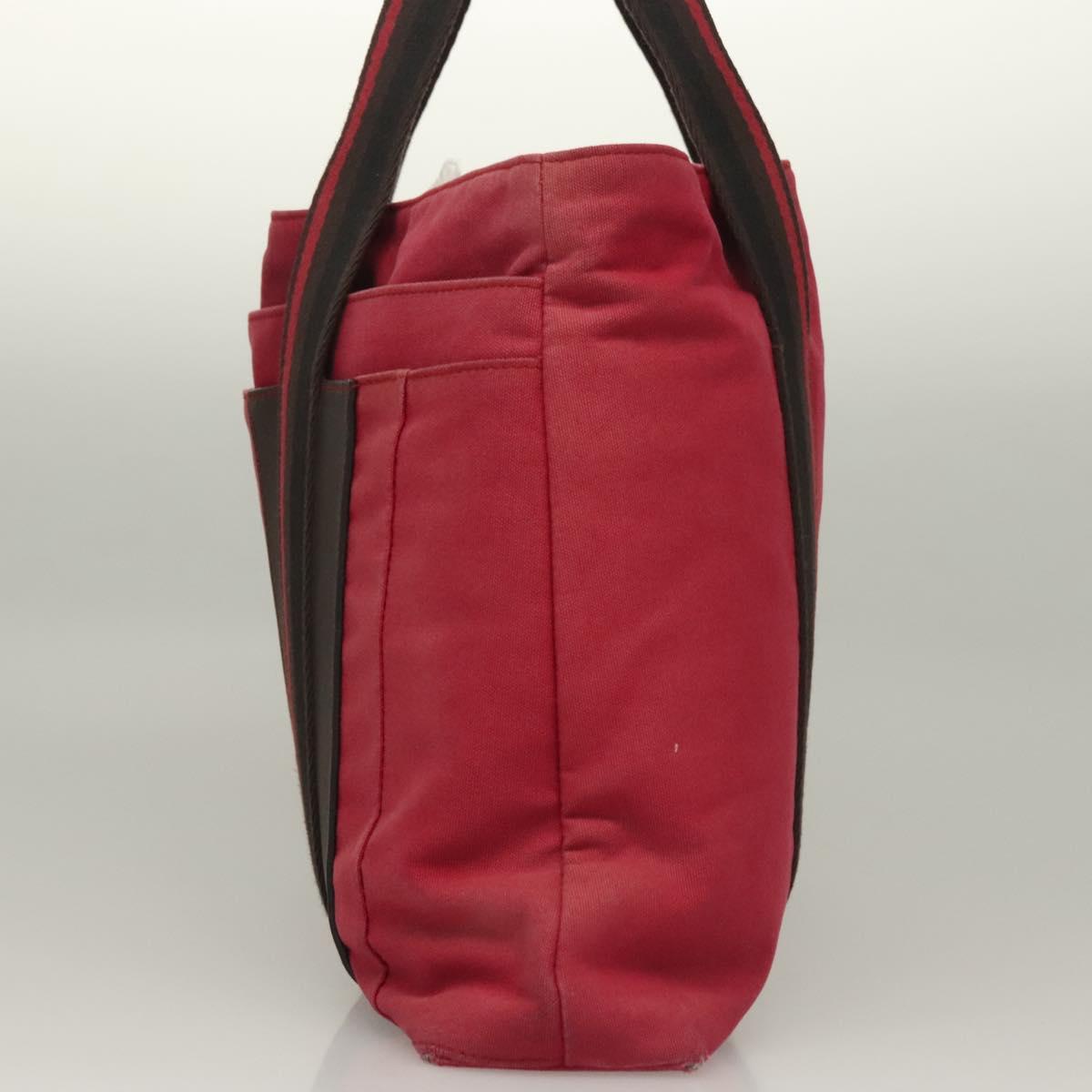 HERMES Toroca Horizontal PM Hand Bag Canvas Red Auth bs28114