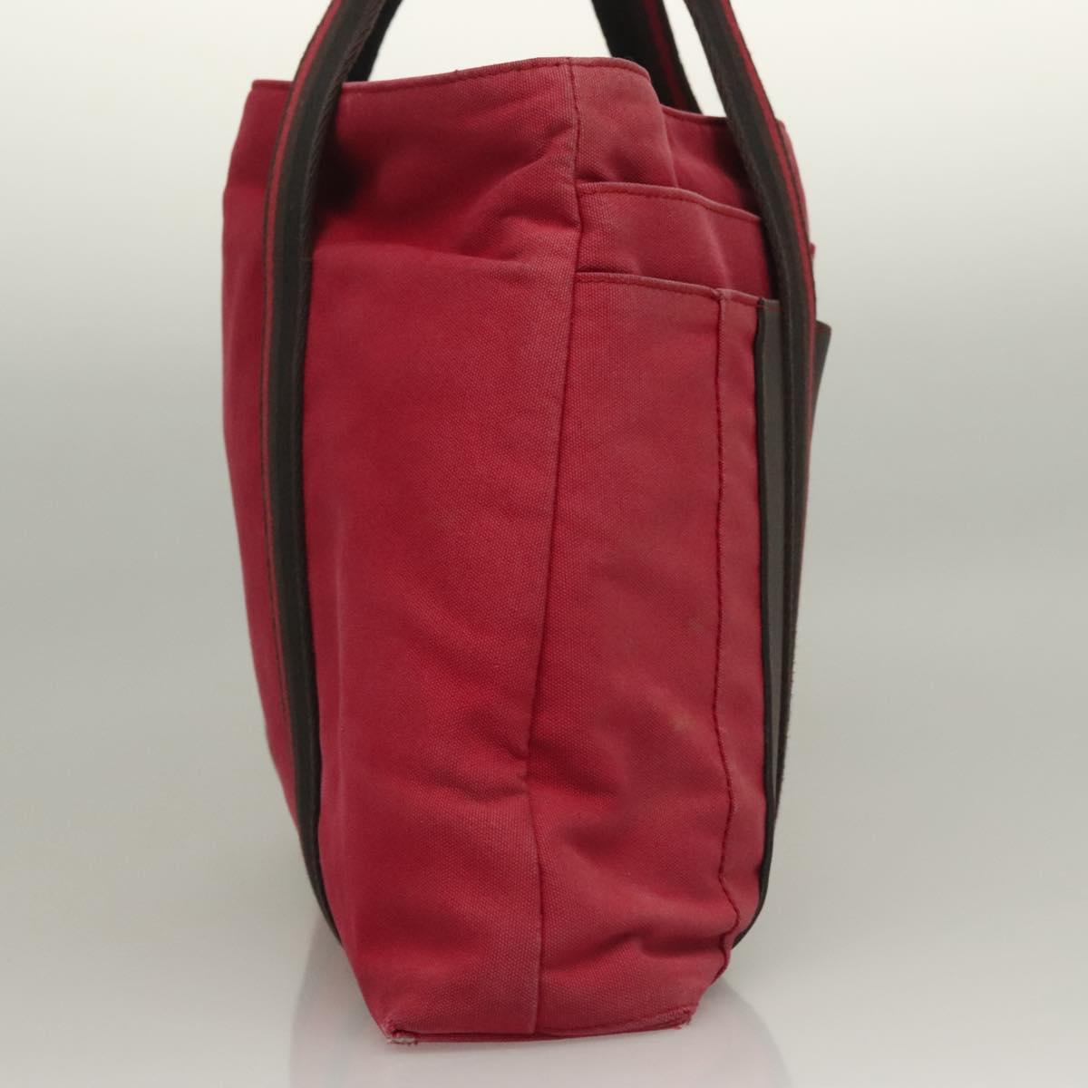 HERMES Toroca Horizontal PM Hand Bag Canvas Red Auth bs28114