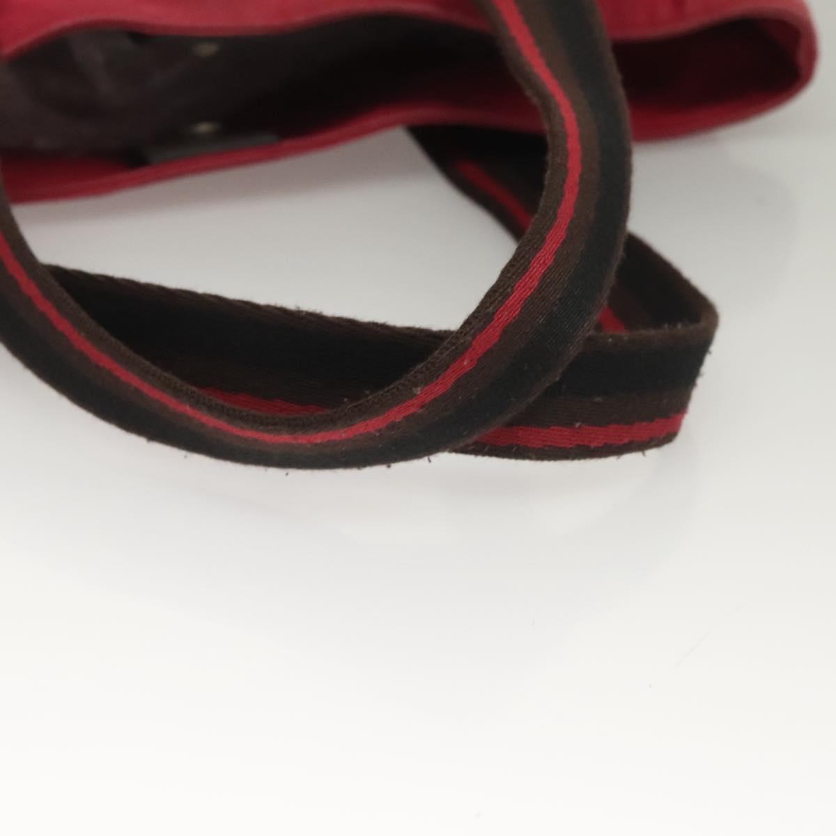 HERMES Toroca Horizontal PM Hand Bag Canvas Red Auth bs28114