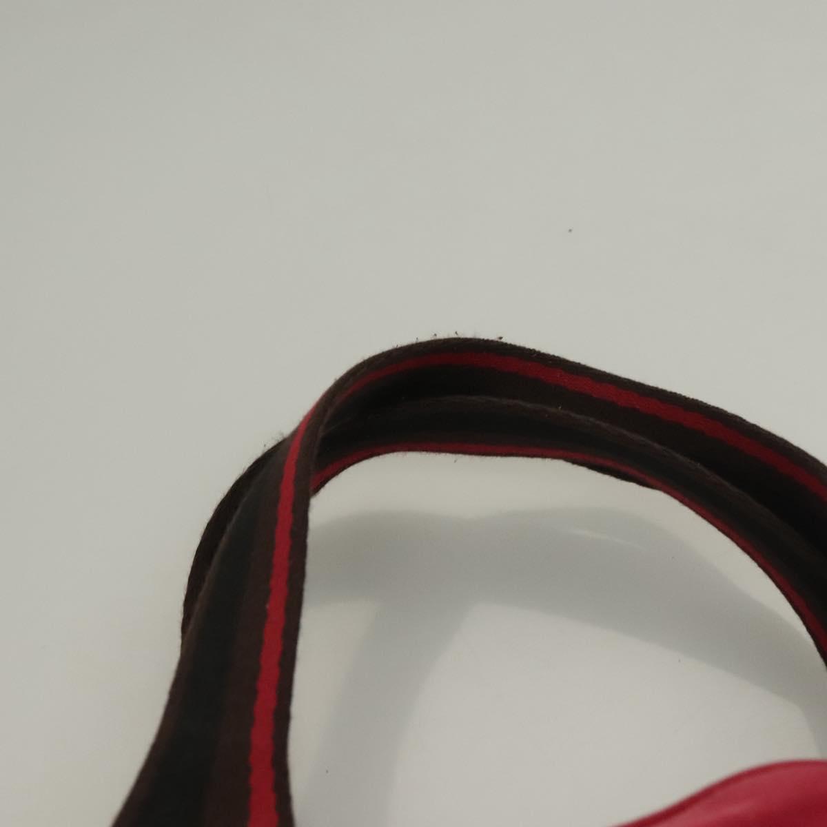 HERMES Toroca Horizontal PM Hand Bag Canvas Red Auth bs28114